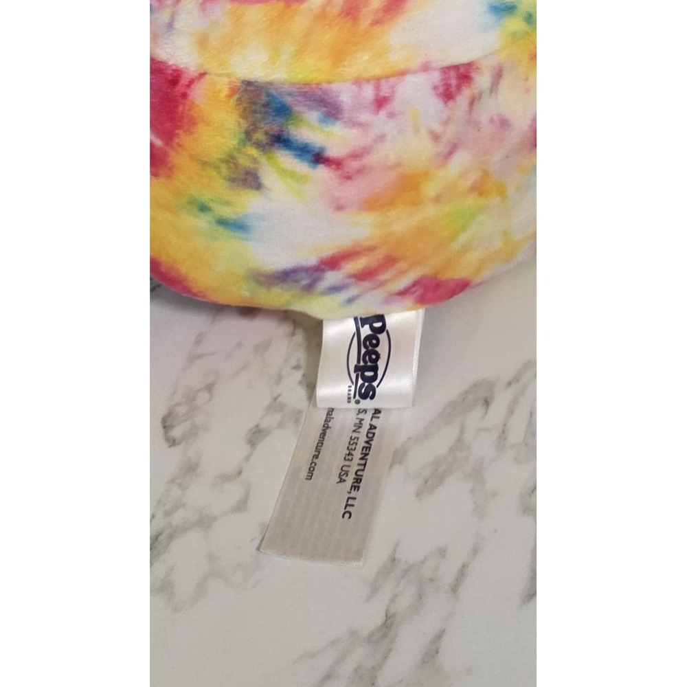 2023 Easter PEEPS 17" LARGE Bunny Plush Pillow Decór Tie Dye - Picture 3 of 4